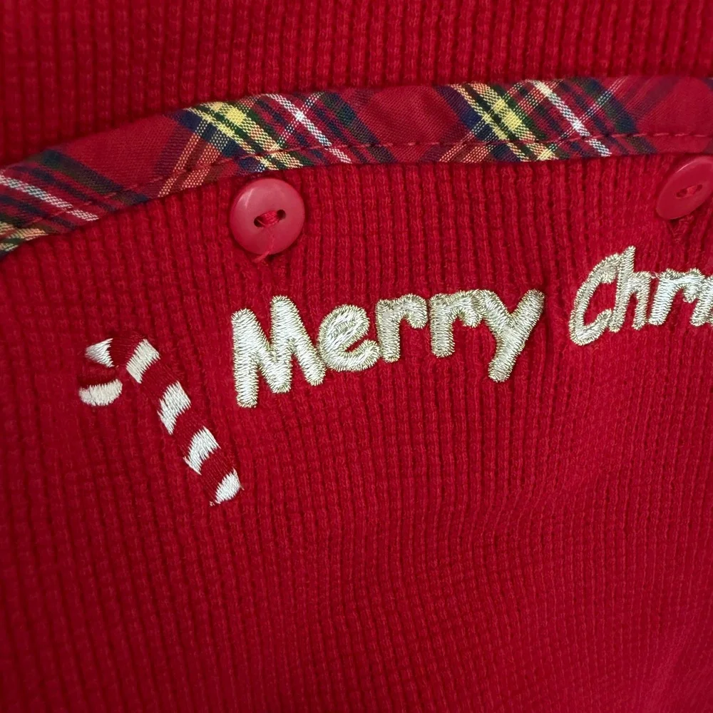 NWT‎ First Impressions Baby Christmas Sleeper Hat Set Red Plaid Santa 3-6 months
